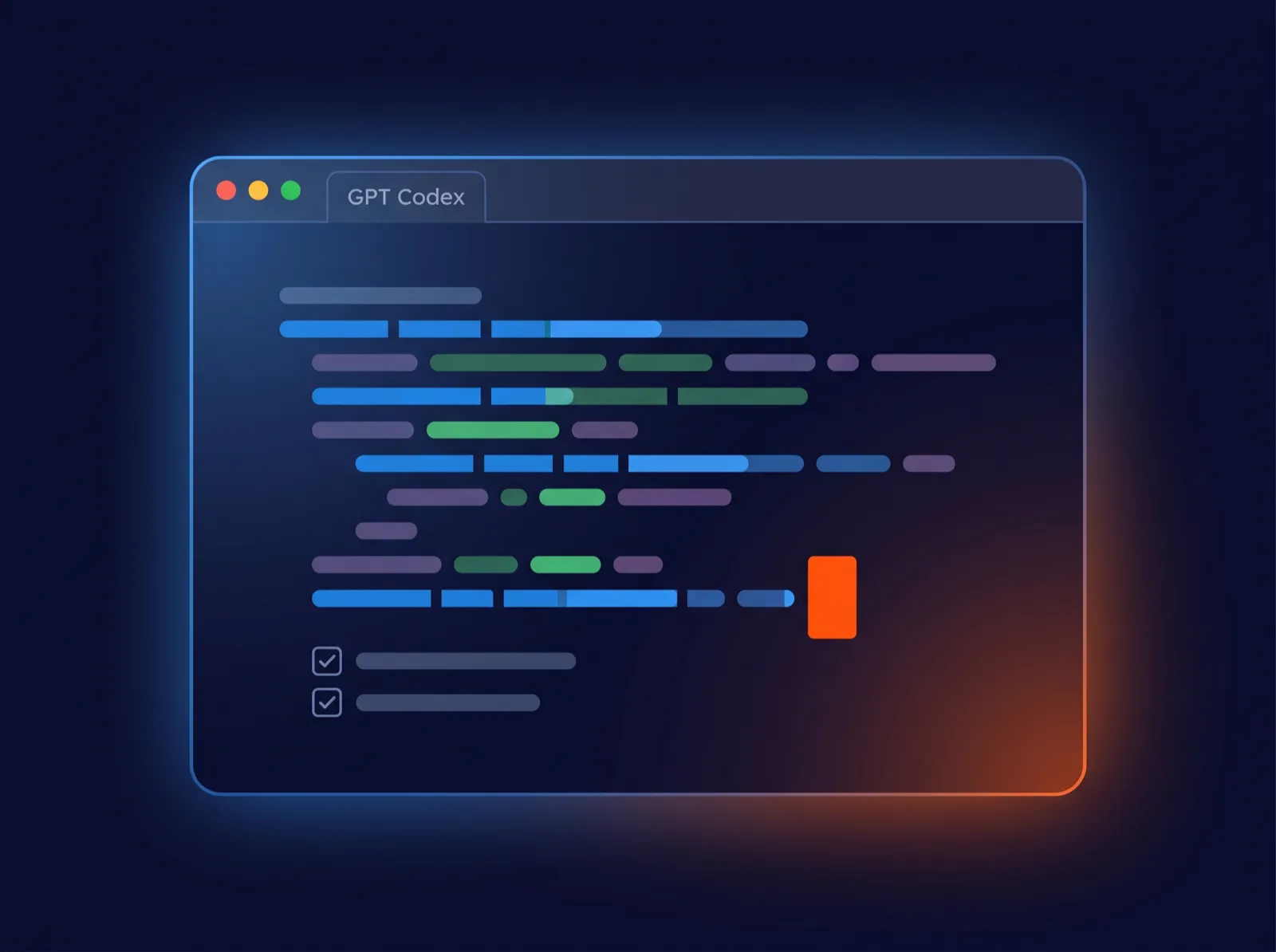 GPT Codex pracující na zadaném úkolu